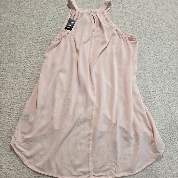 NWT Torrid Gauze Goddess Neck Tank Top Sz L High-low Peach Summer Gauzy - Picture 7 of 12